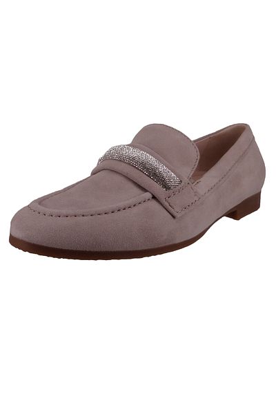 GABOR Damen Halbschuhe Slipper G-Weite 42.433 Grau 12 puder Leder