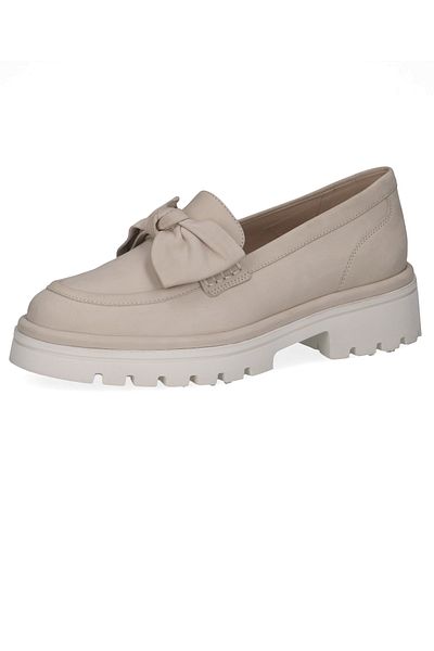 Caprice Damen Halbschuhe Loafer G-Weite 9-24751-42 Creme 125 Snow Nubuc Leder mit CAP Memo/rem.f. & CAP-Speicher