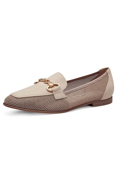 Tamaris Damen Halbschuhe Slipper 1-24220-42 Beige 418 Ivory Lederimitat/ Textil