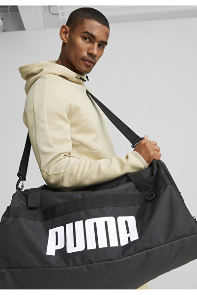 Puma حقيبة دافل بطبعة شعار بوما مع مقابض وإغلاق بسحاب