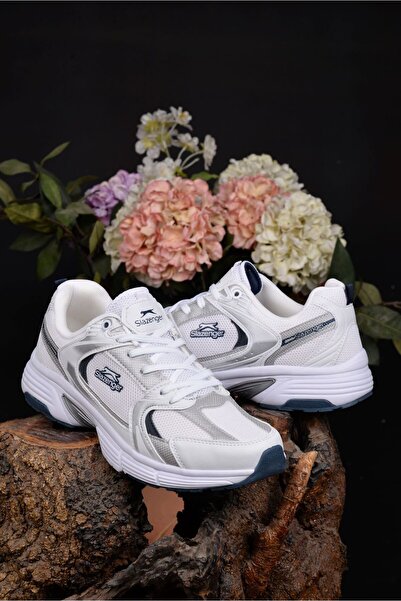 Slazenger Чоловічі білі літні кросівки, що не пропускають піт, не ковзають, не мають запаху, надзвичайно легкі, повністю ортопедичні.