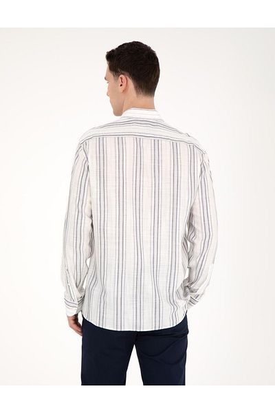 Pierre Cardin Μπλουζάκι με μακρυμάνικο μπλουζάκι Navy Blue Regular Fit Fashion LIGHTNING