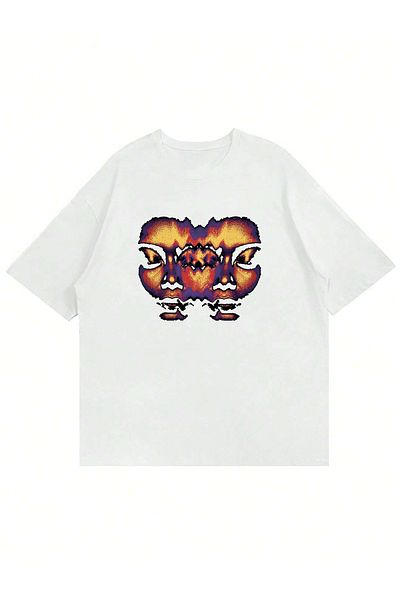 Mad&Calf Μπλουζάκι Unisex Human Face με στάμπα με λαιμόκοψη