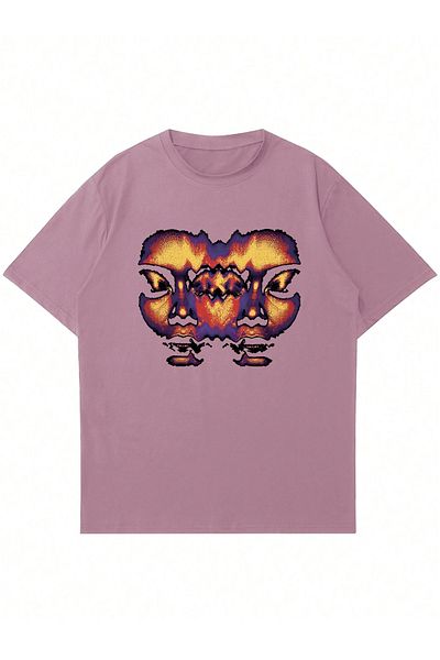 Mad&Calf Μπλουζάκι Unisex Human Face με στάμπα με λαιμόκοψη