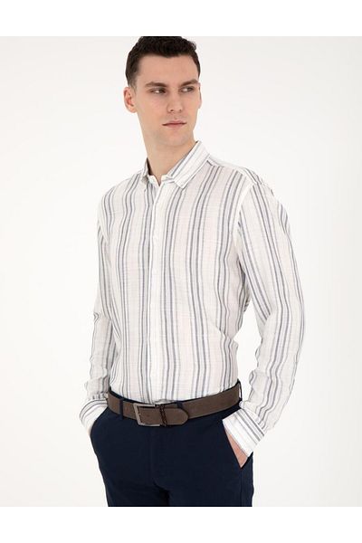 Pierre Cardin Μπλουζάκι με μακρυμάνικο μπλουζάκι Navy Blue Regular Fit Fashion LIGHTNING