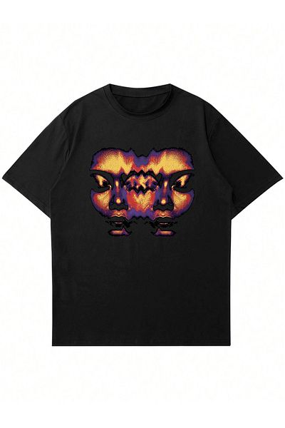 Mad&Calf Μπλουζάκι Unisex Human Face με στάμπα με λαιμόκοψη