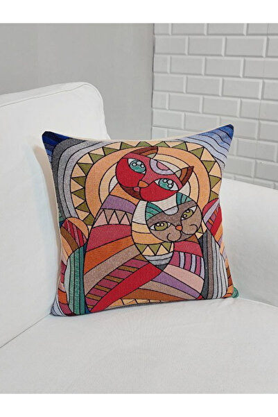 Körfez Kırlent Goblen Dokuma Kırlent Kılıfı 43x43cm