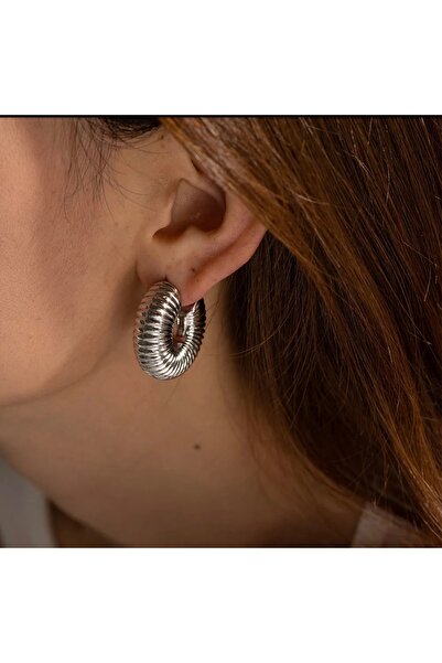 monalisatoka Kadın Tırtırlı Gümüş Küpe