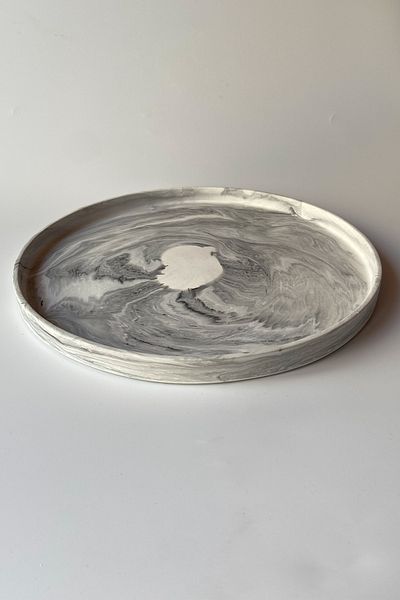 sin istanbul Round Plate 30 cm Marble Pattern