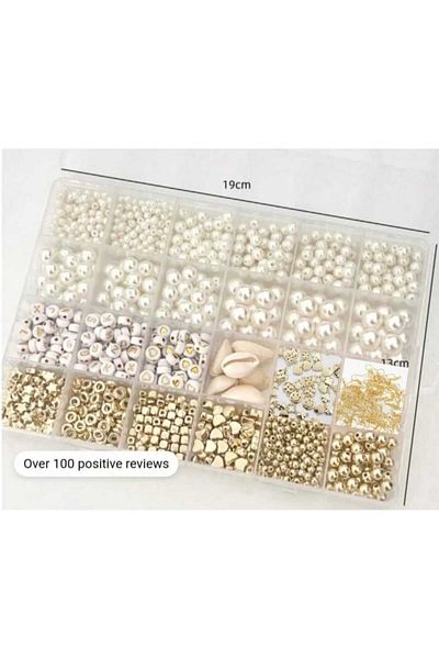 yiğit aksesuar Hobby Bead Pearl bead spacer letter bead necklace Bracelet and Earring Making Supplies set