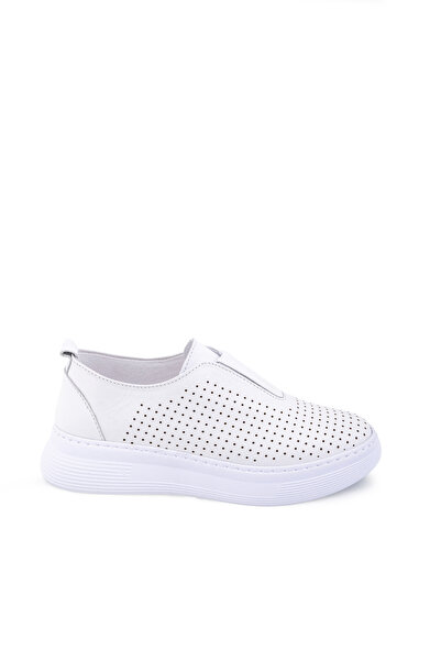 VENZA HAKİKİ DERİ KADIN SNEAKER  BEYAZ SİENA SERİSİ