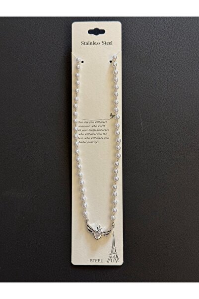 Stainless Steel Zirkon Taşlı Melek Kolye