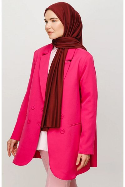 FRESCO SCARFS Hijab Hijab Şal Pieptănat Roşu Claret