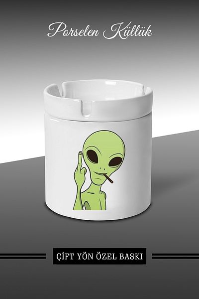 Bytwo Scrumieră Alien Vagrant Design - Scrumieră din porțelan - Scrumieră *külbytX365