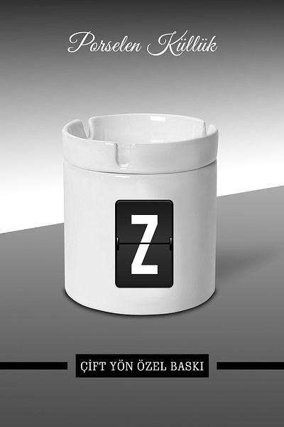Bytwo Τασάκι Z Design - Πορσελάνινο Τασάκι - Επιτραπέζιο τασάκι *külbytX39