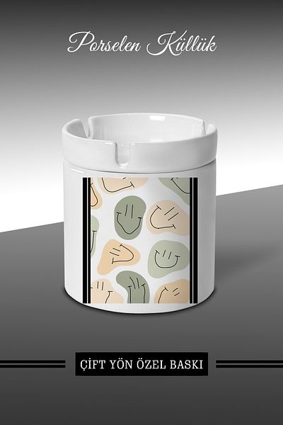 Bytwo Τασάκι Smile Design - Ethnic Porcelain Ashtray - Επιτραπέζιο τασάκι *külbytX146