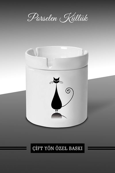 Bytwo Τασάκι Acrobat Cat C+ Design - Τασάκι πορσελάνης - Επιτραπέζιο τασάκι *külbytX229