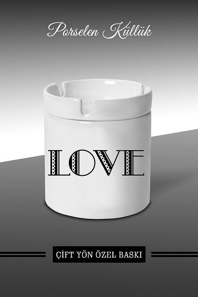 Bytwo Love Design Τασάκι - Πορσελάνινο Τασάκι - Επιτραπέζιο τασάκι *külbytX98