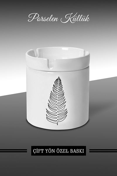 Bytwo Scrumieră cu design Black Pine - Scrumieră din porțelan - Scrumieră *külbytX106