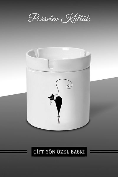 bymat Τασάκι Acrobat Cat B+ Design - Τασάκι πορσελάνης - Επιτραπέζιο τασάκι *külbymX228