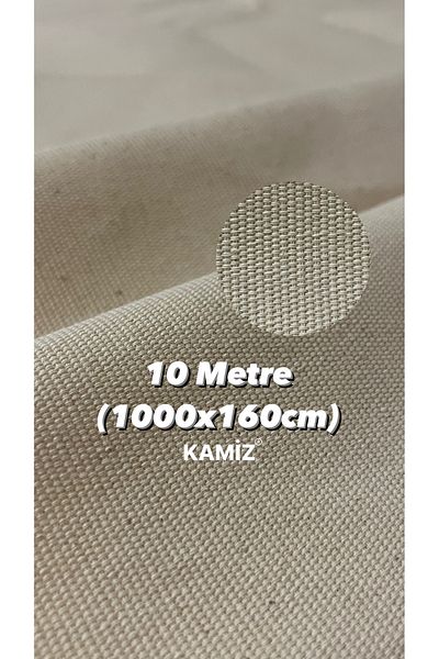 KAMİZ Ύφασμα καμβά 10 μέτρων - Κατάλληλο για τσάντα, καμβά, διάτρηση, κέντημα, χόμπι, μαξιλάρι ριχτάρι, τραπεζομάντιλο, μουσαμάς, κατασκευή