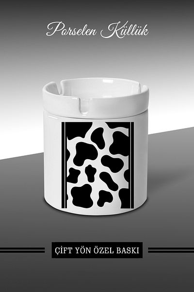bymat Τασάκι με σχέδιο Dalmatian - Ethnic Porcelain Ashtray - Επιτραπέζιο τασάκι *külbymX137