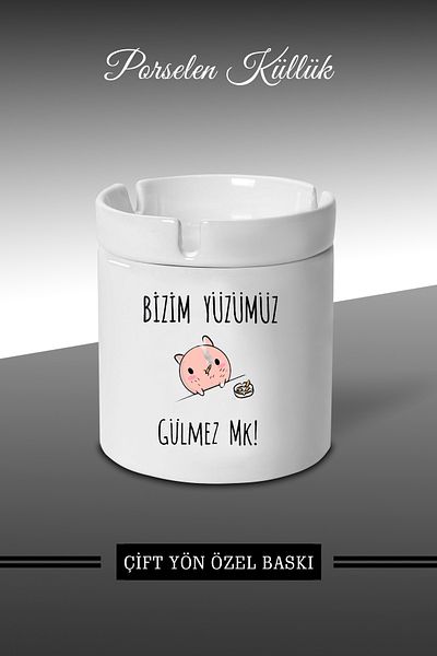 bymat Τασάκι με το πρόσωπό μας χωρίς τριαντάφυλλο - Πορσελάνινο τασάκι - Επιτραπέζιο τασάκι *külbymX162