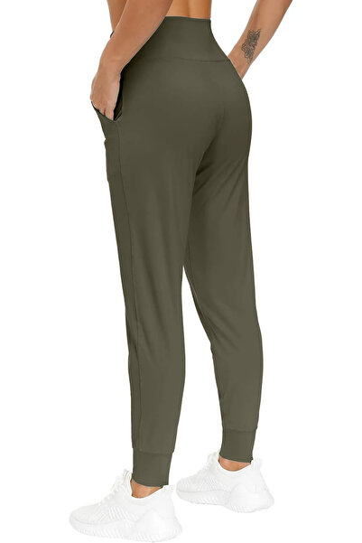 GENIUS STORE Kadın Yüksek Bel Yoga Koşu Egzersiz Joggers Hafif Eşofman Altı JOGER-EŞOFMAN