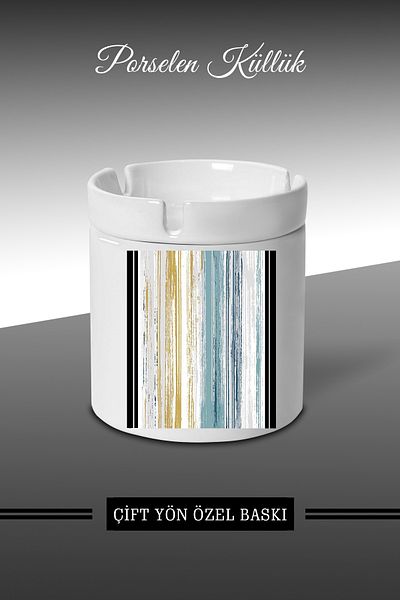 bymat Wallpaper Pattern Designed Ashtray - Ethnic Porcelain Ashtray - Ashtray *külbymX138
