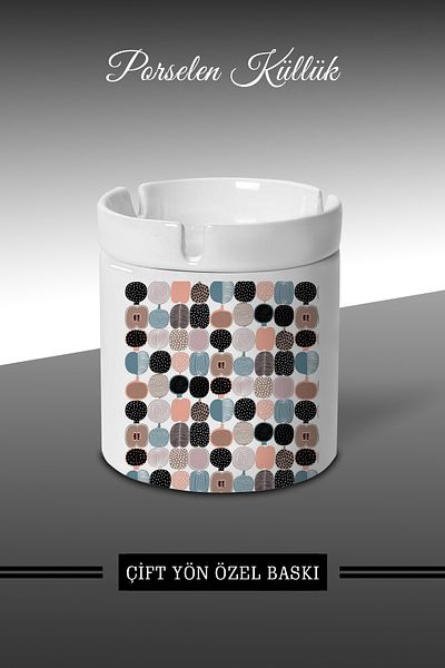 bymat Ethnic Fruit Designed Ashtray - Porcelain Ashtray - Ashtray *külX161