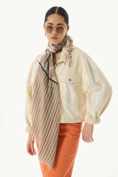FENZA SCARF Σάλι Diana Mink με βαμβακερή γραμμή