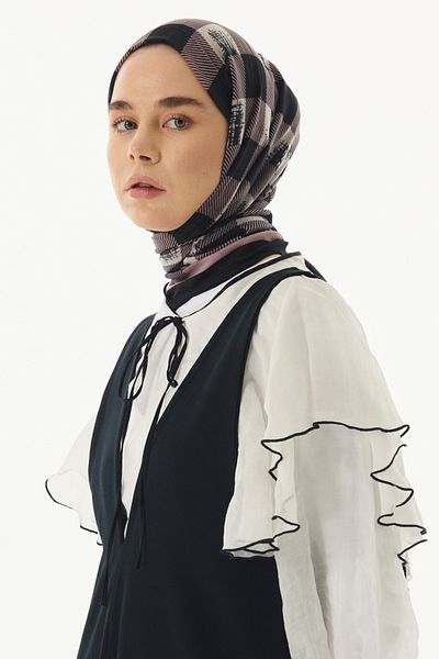 FENZA SCARF LULU Cotton Murdüm Patterned Cube Shawl