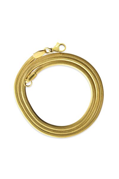 Tesbihane Gold Color Steel Women's Snake Chain