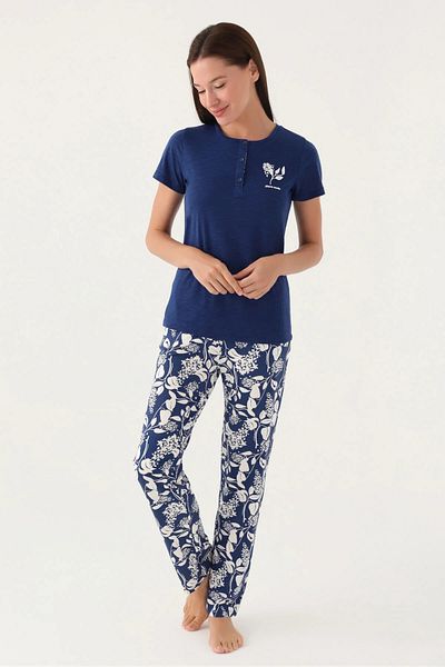 Pierre Cardin Set de pijamale de damă cu mâneci scurte din bumbac de sezon nou Opțiune de mărime mare