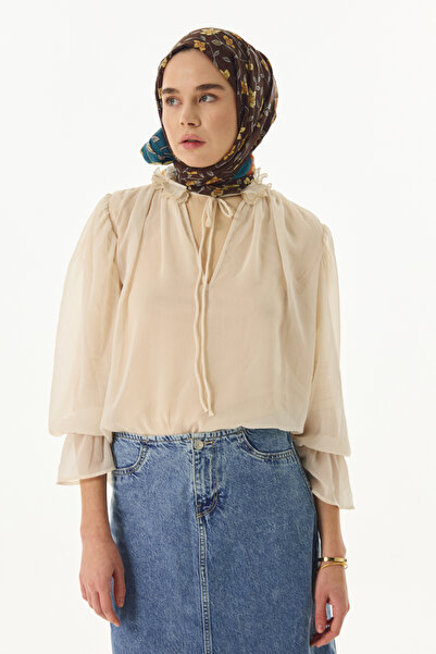 FENZA SCARF Σάλι με μοτίβο λουλουδιών από βαμβακερό λουλούδι βαμβακερό λουλούδι