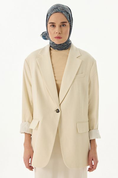 FENZA SCARF Şal din bumbac petrol cu model de flori de margaretă