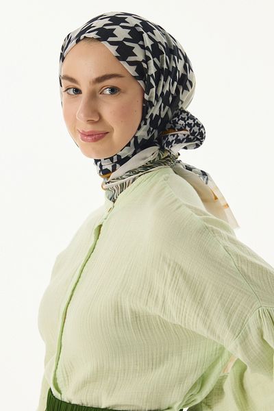 FENZA SCARF Σάλι EVIE Βαμβακερό μοτίβο με λοστό