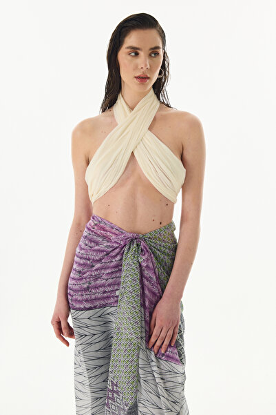 FENZA SCARF شال من القطن الأخضر بنمط الصحراء