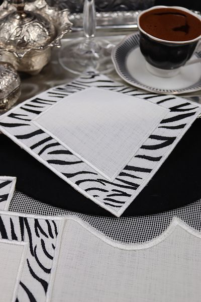 vipceyiz Χαρτοπετσέτα παρουσίασης με μοτίβο καφέ Zebra (3 τεμάχια)