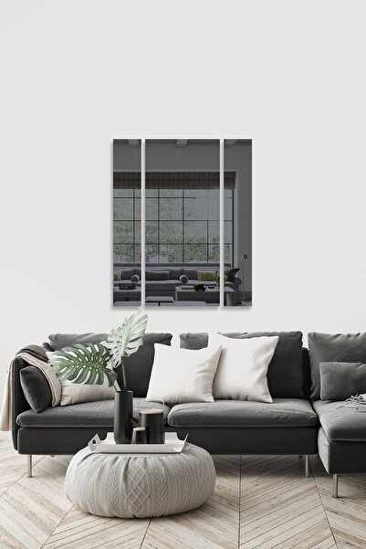 Decorita Ayna - Füme Ayna - 3'lü Takım Dikdörtgen Ayna