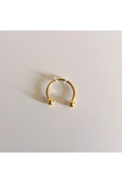 Bylin %100 316 L Cerrahi Çelik Stopperlı C Piercing (SMİLEY, SEPTUM)-kalınlık 1,2mm- 1 Adet