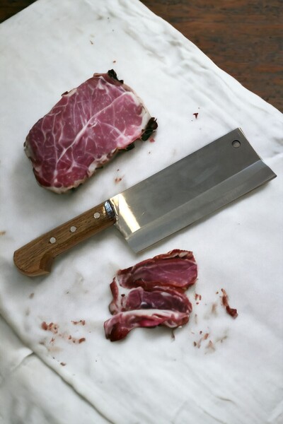 zemshop Denizli Yatağan 33.5 Cm Karbon Çelik El Dövmesi Kasap Satırı