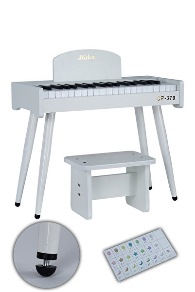 Midex Cp-370wh Ahşap Çocuk Piyanosu Pilli 37 Tuşlu Gerçek Piyano Tuşları