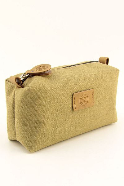 HNB Men's Camel Canvas Waterproof Shaving Bag