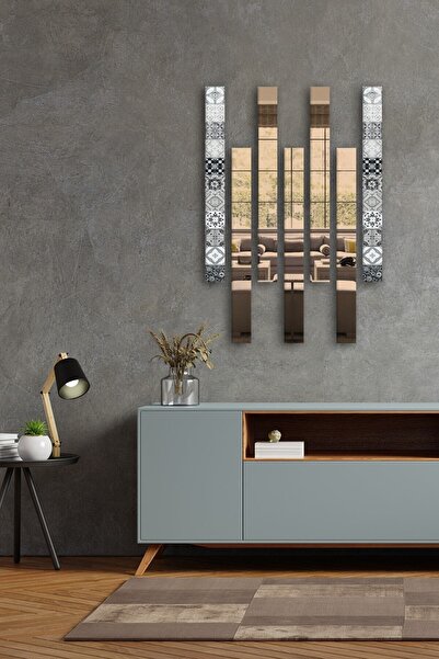 Decorita Dekor Camı | Karakalem Çizim Cam Ve Bronz Ayna | 7'li Takım | 5cm X ...