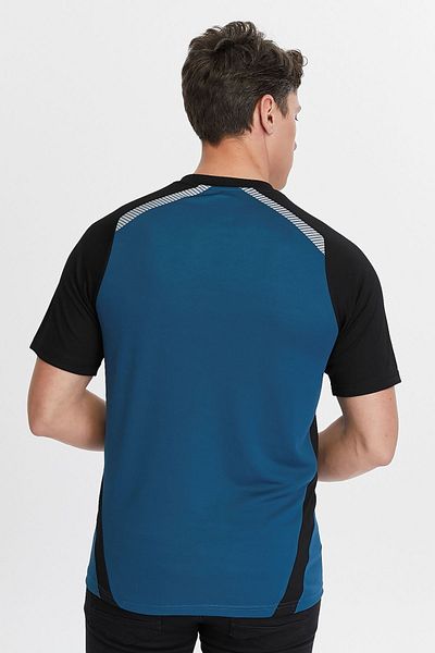 Uniprom Men's Crew Neck T-Shirt Breathable Fabric Procool Sports Outdoor T-Shirt Indigo-Black