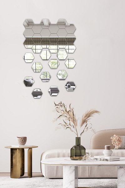 Decorita Mirror |   Flat Mirror |   Set of 30 Hexagonal Mirrors