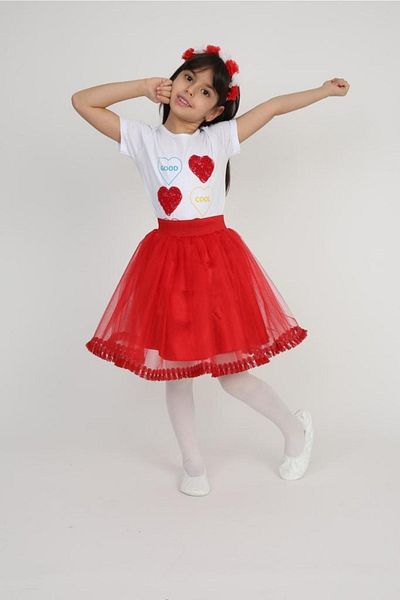 Haba Girl's Suit Costume Badi and White Stripe Skirt