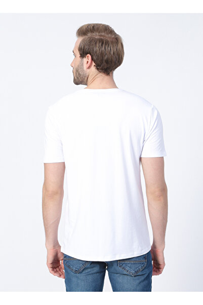 Fabrika White Men's Basic Modal T-Shirt Romeo-V