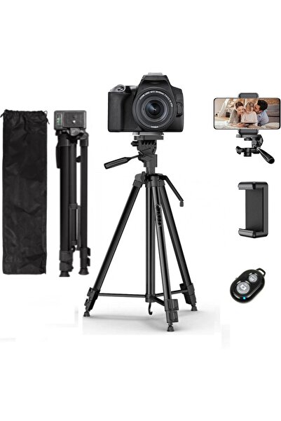 Dymax 135cm Kumandalı Tripod Projeksiyon cihaz Uyumlu Cep Telefon Tutuculu Bl...